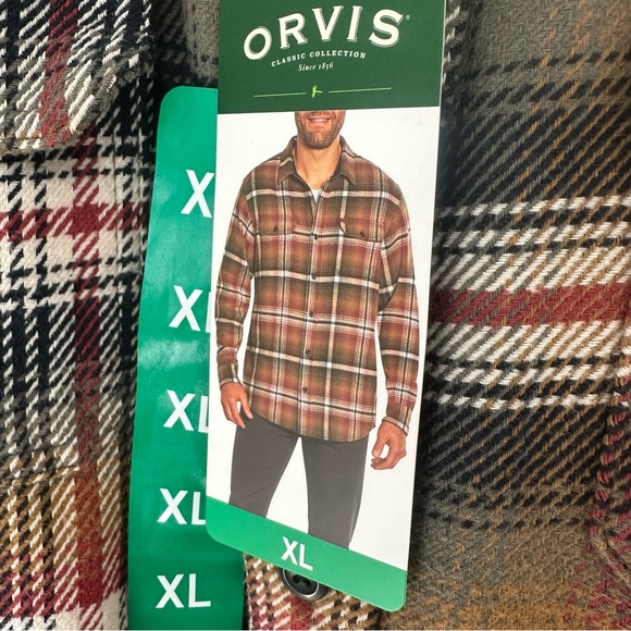 NWT Orvis Men's Plaid Flannel Shirt 100% Heavyweight Cotton XL - Picture 5 of 9